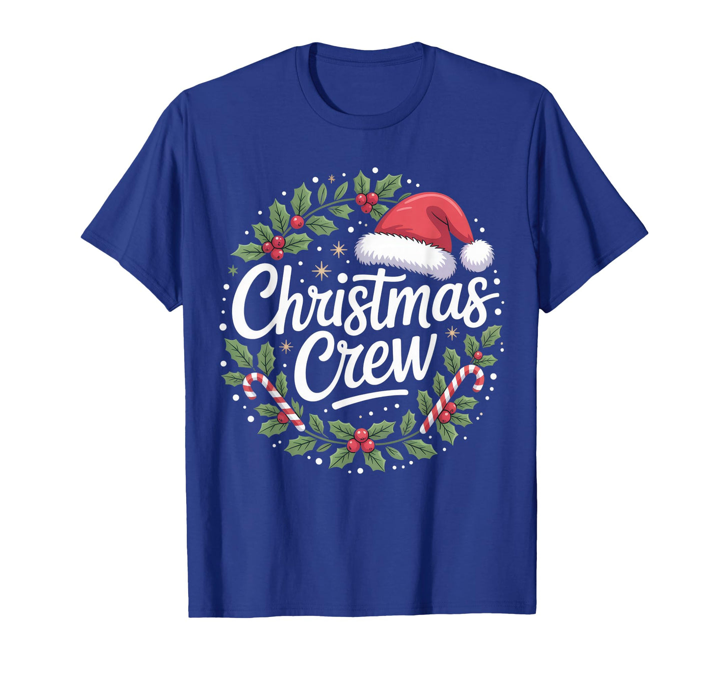 Christmas Crew Family Holiday Cheer Santa Hat Festive Design T-Shirt