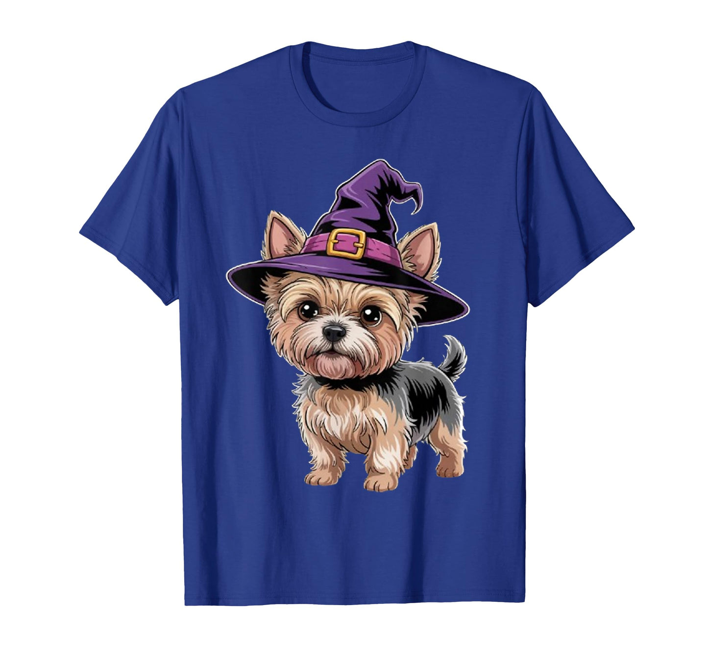 Spooky Yorkie Mom Halloween Party Costume Witch Hat Yorkie T-Shirt