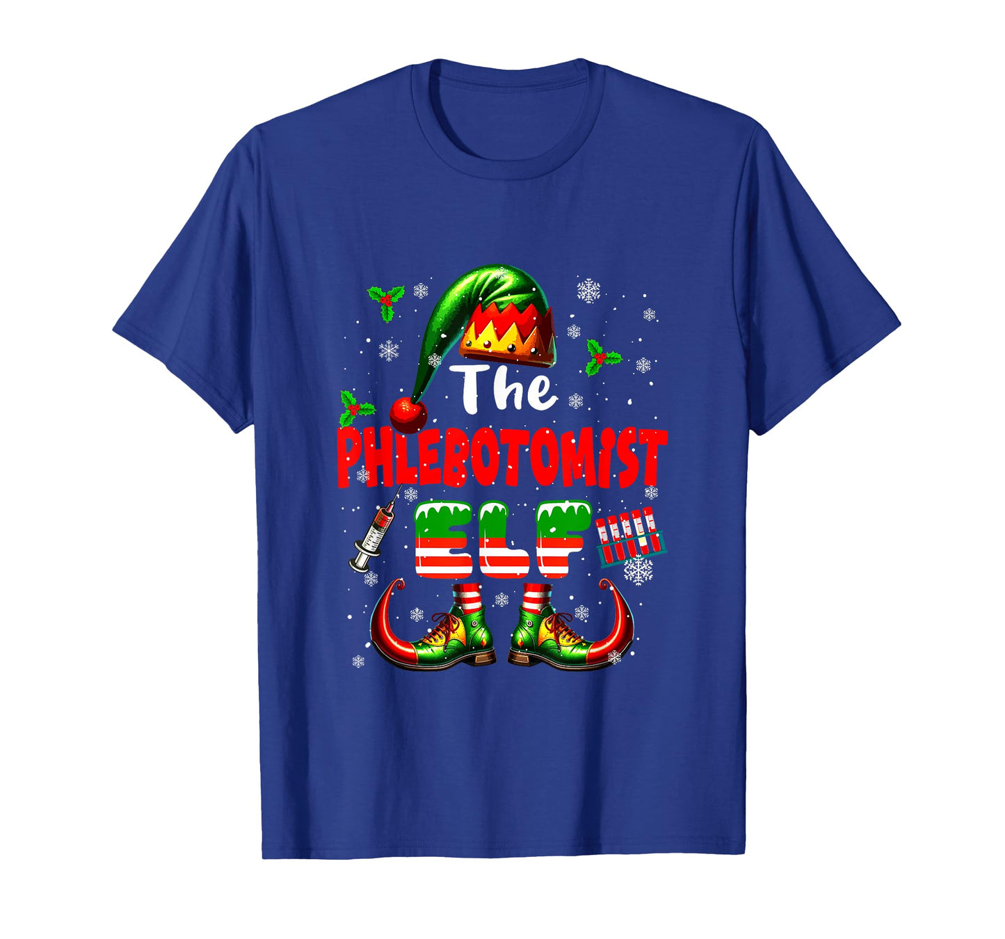 The Phlebotomist Elf Christmas Job Team Matching Parties T-Shirt