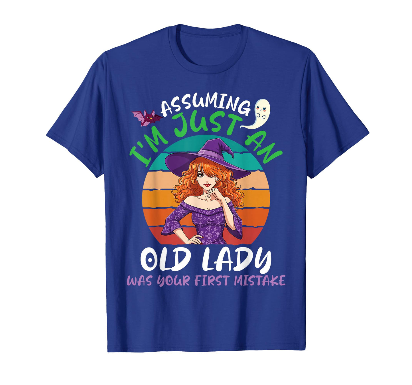 Assuming I'm Just an Old Lady Witch Halloween Vintage Funny T-Shirt