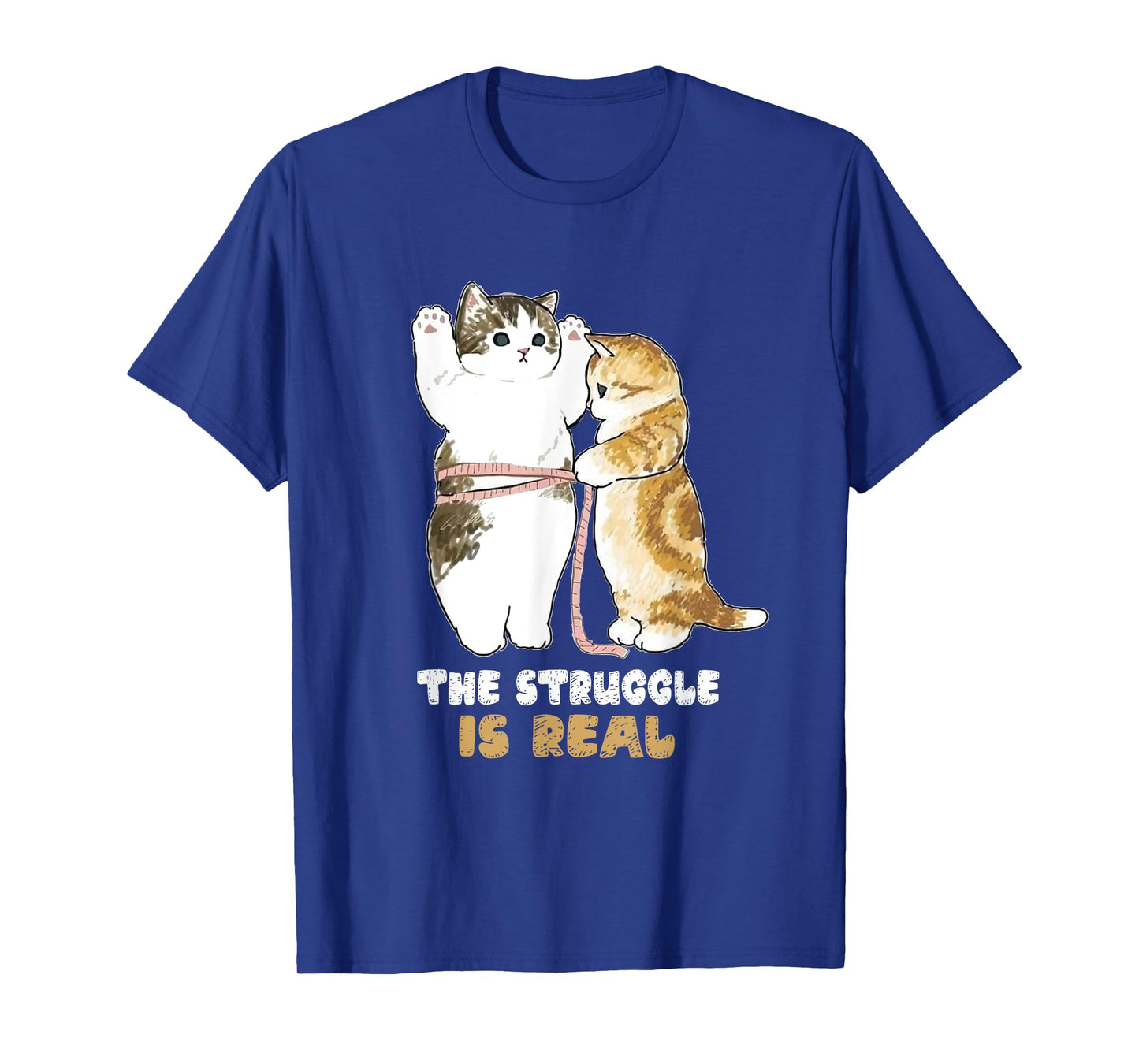 Cats The Struggle is Real Gym Fitness Funny Cat Training T-Shirt for Men Women
