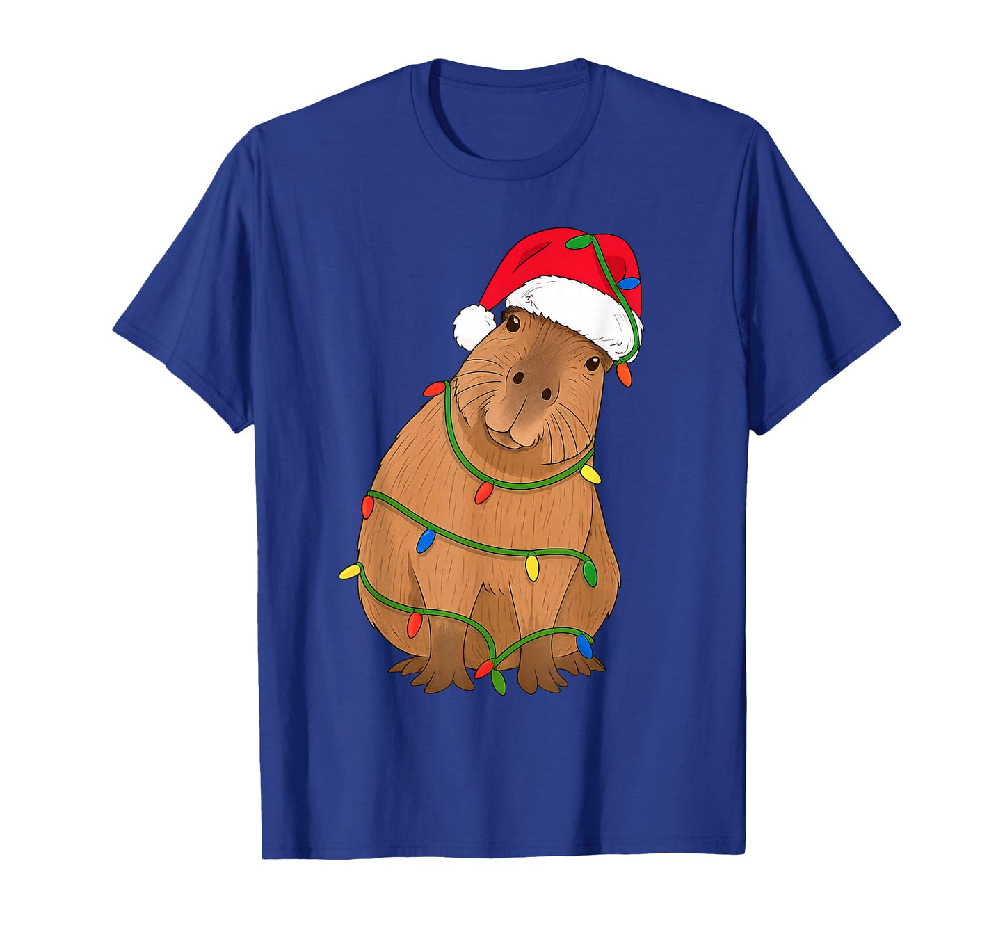 Capybara Christmas Tree Lights Holiday Animal Lover T-Shirt