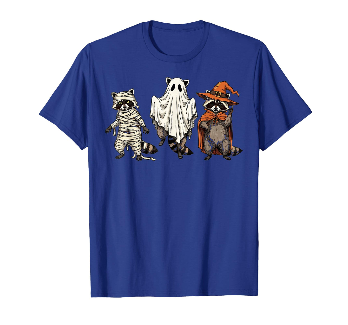 Halloween Raccoon Mummy Ghost Witch Costume Party T-Shirt