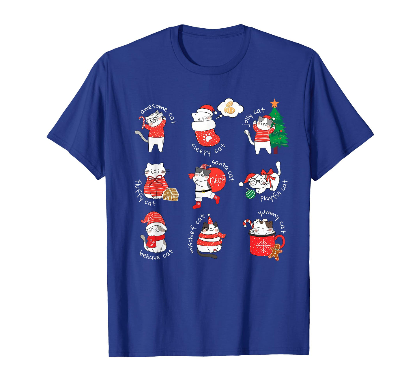 Funny Christmas Cats Dressed in Holidays for Everyone T-Shirt