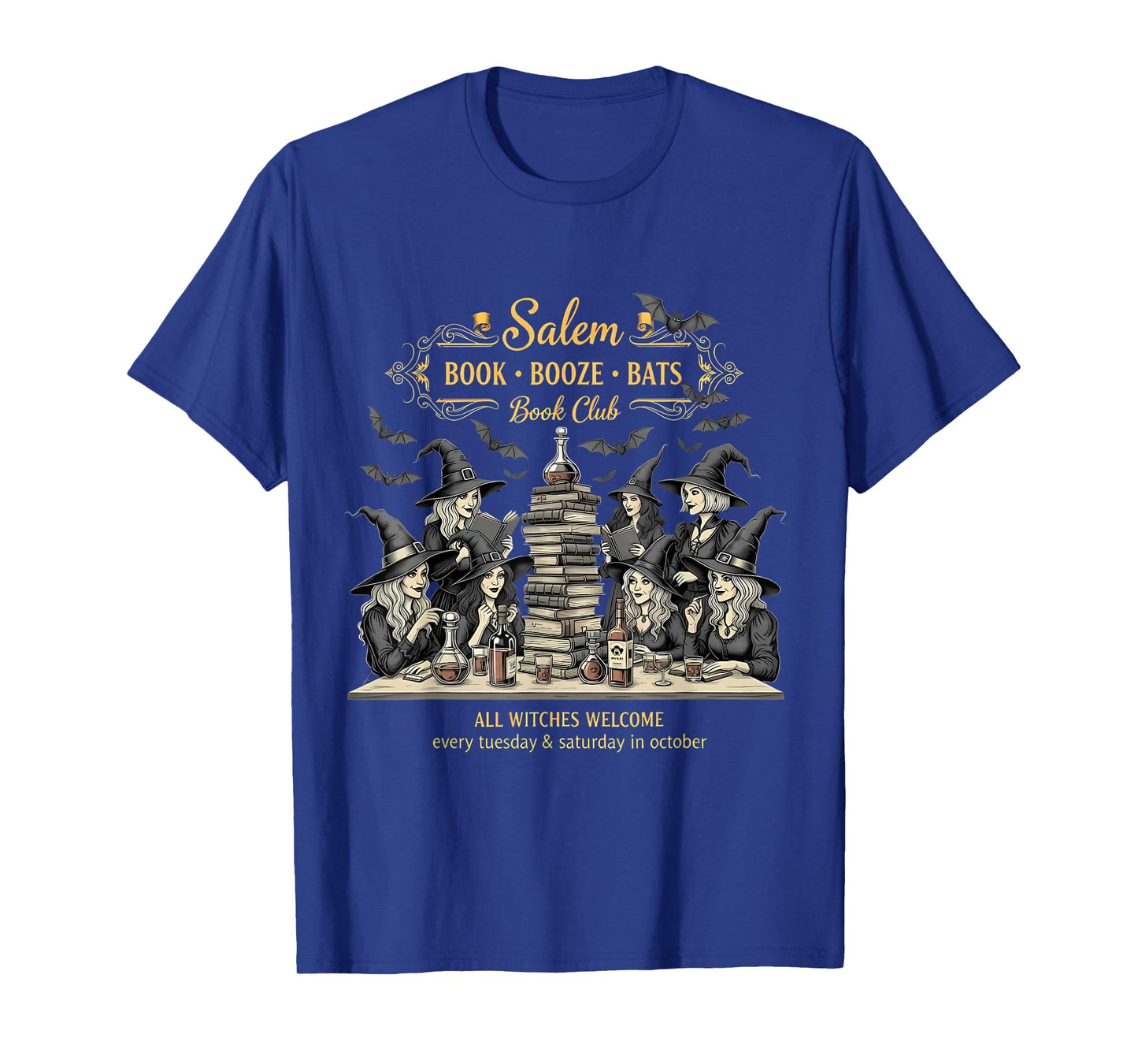 Vintage Salem Book Club Witchy Witch Spooky Season Halloween T-Shirt