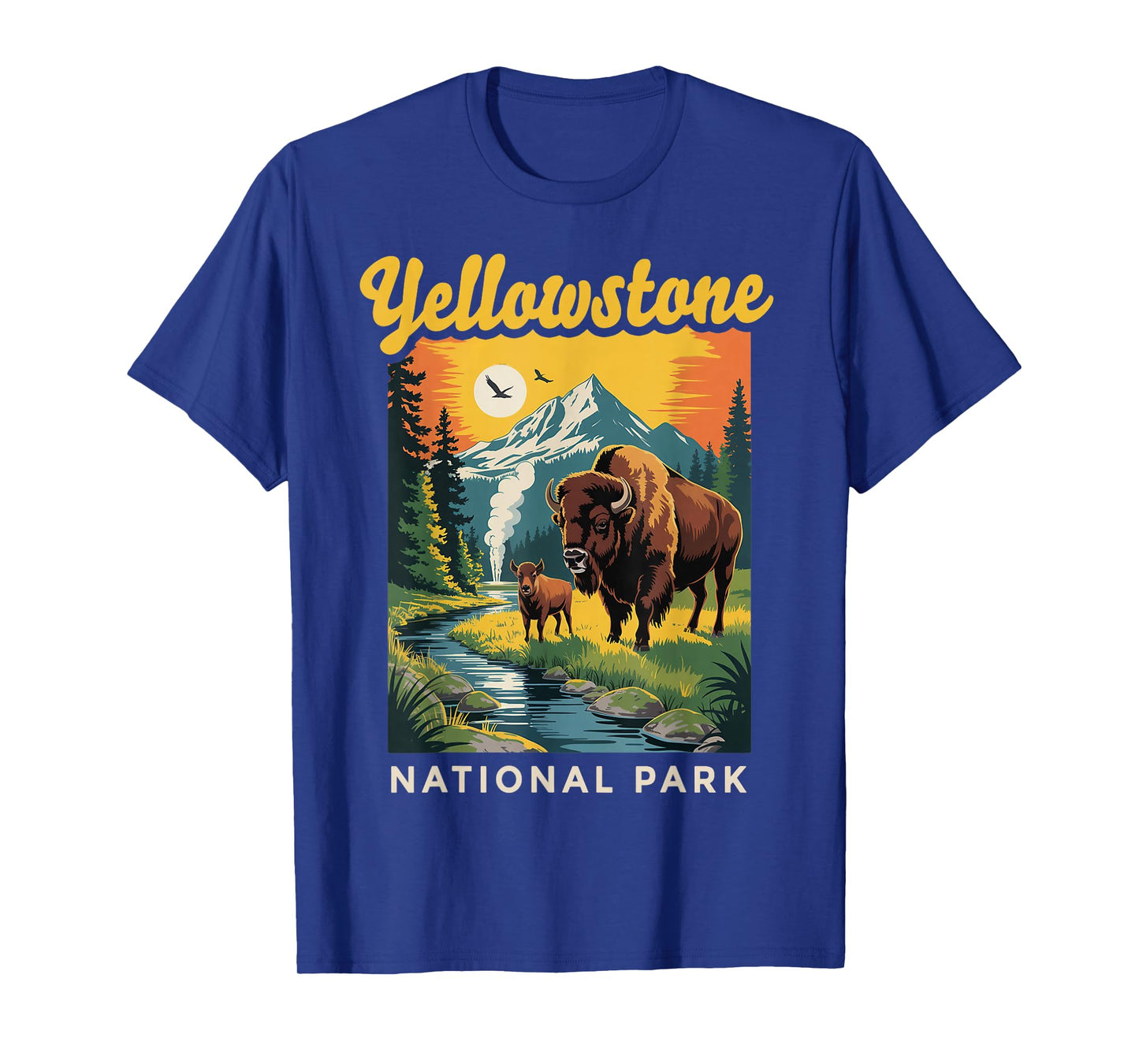 Wyoming Buffalo Bison Vintage Yellowstone National Park T-Shirt