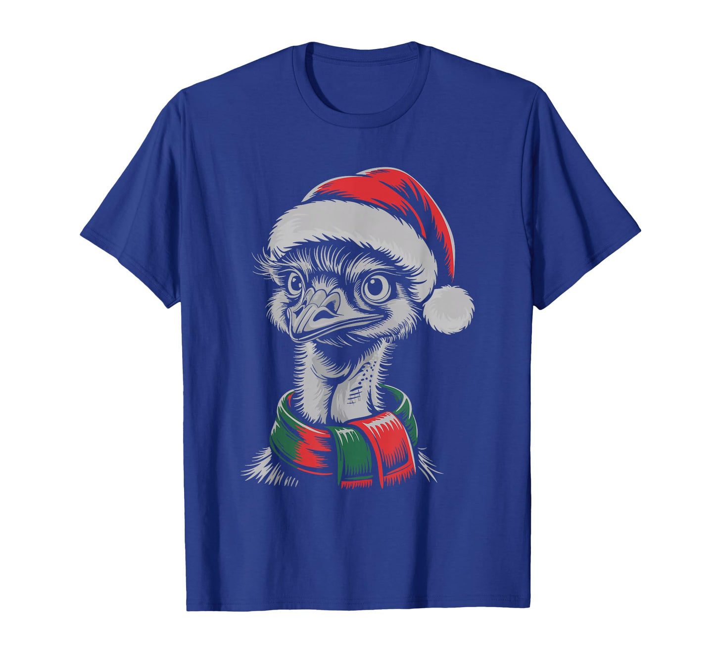 Emu Xmas Santa Hat Scarf Christmas Costume T-Shirt