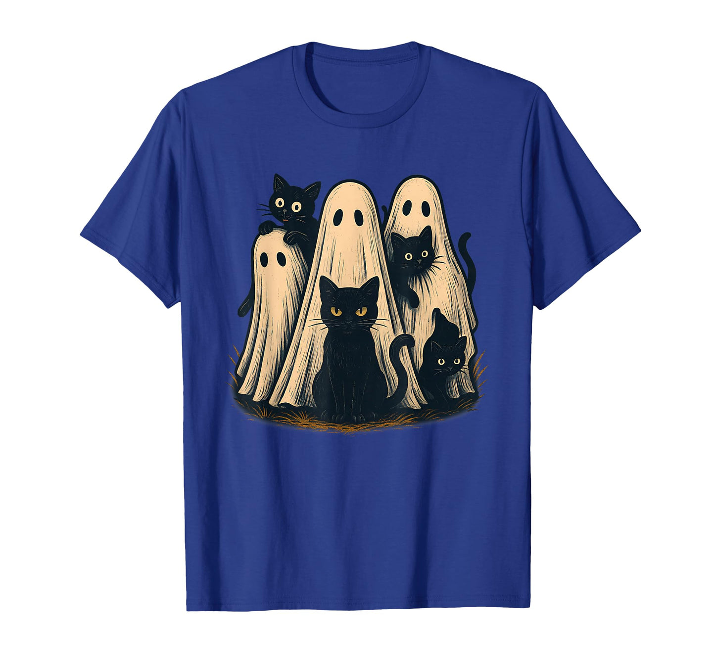 Ghosts Holding Black Cats Halloween Ghost Cat Lovers T-Shirt