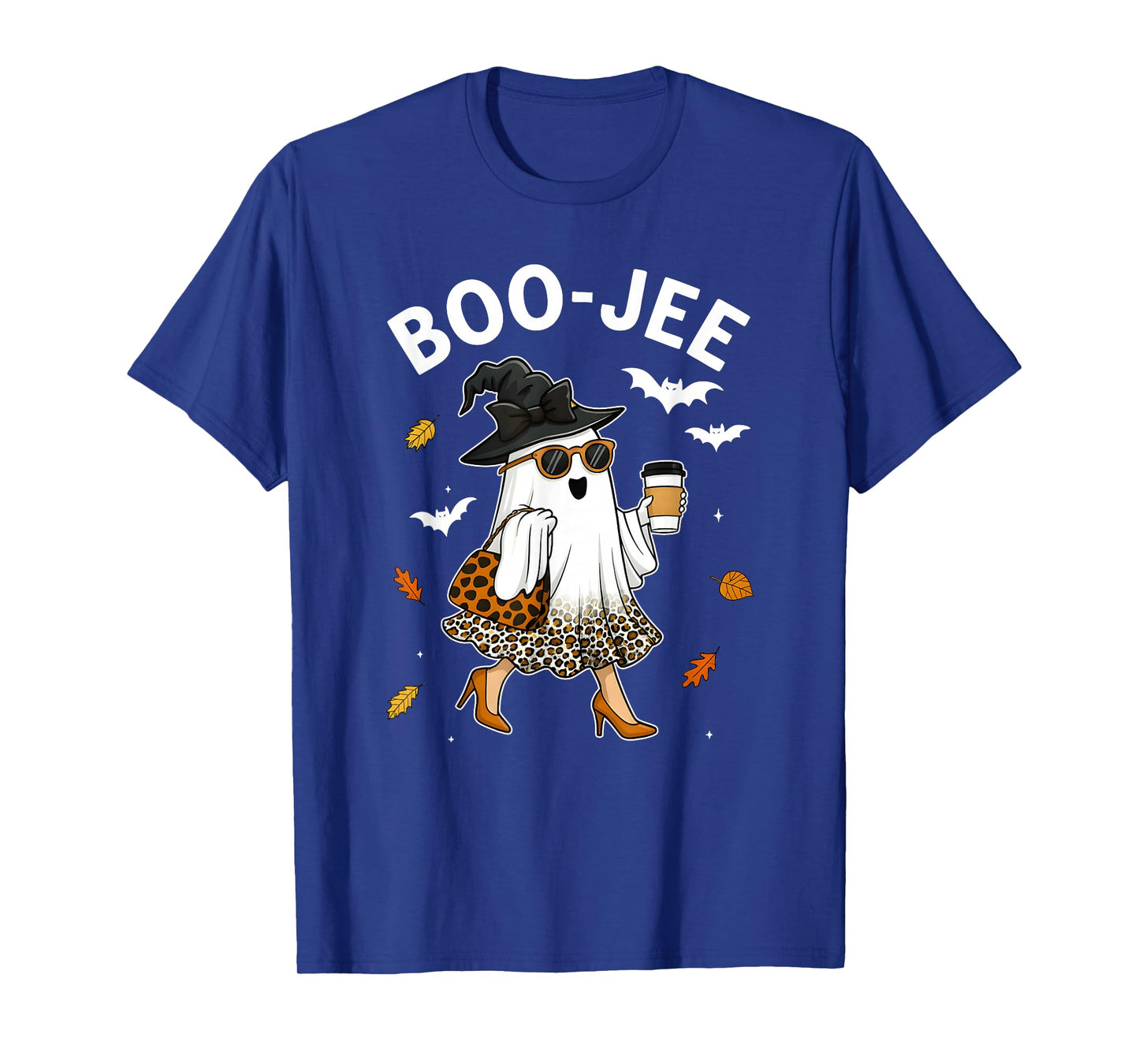 Coquette Leopard Ghost Coffee Boo-JEE Halloween Boujee Ghost T-Shirt