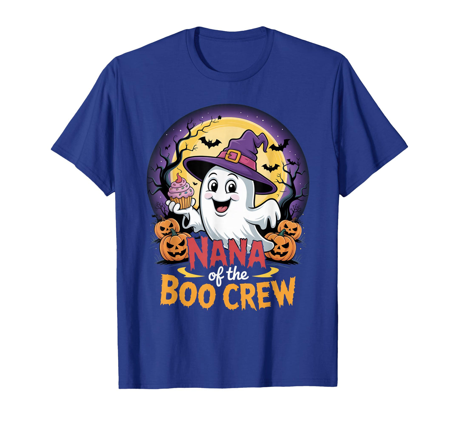 Nana of The Boo Crew Ghost Halloween Outfit Cupcake Pumpkin T-Shirt