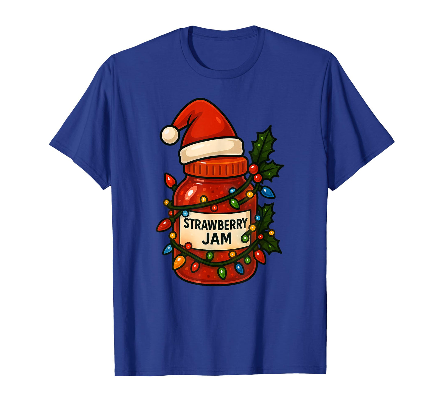 Strawberry Jam Merry Christmas Santa Hat Xmas Boys Girls Kid T-Shirt