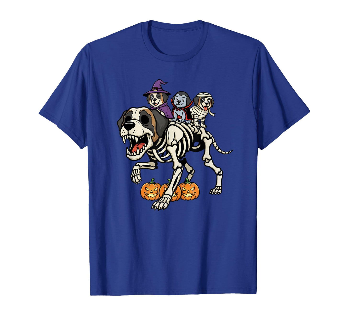 Saint Bernard Skeleton Mummy Witch Halloween Kid Mens Womens T-Shirt
