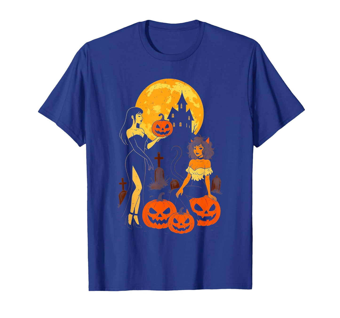 Pumpkin Girls Halloween Gothic Haunted House Spooky Season T-Shirt