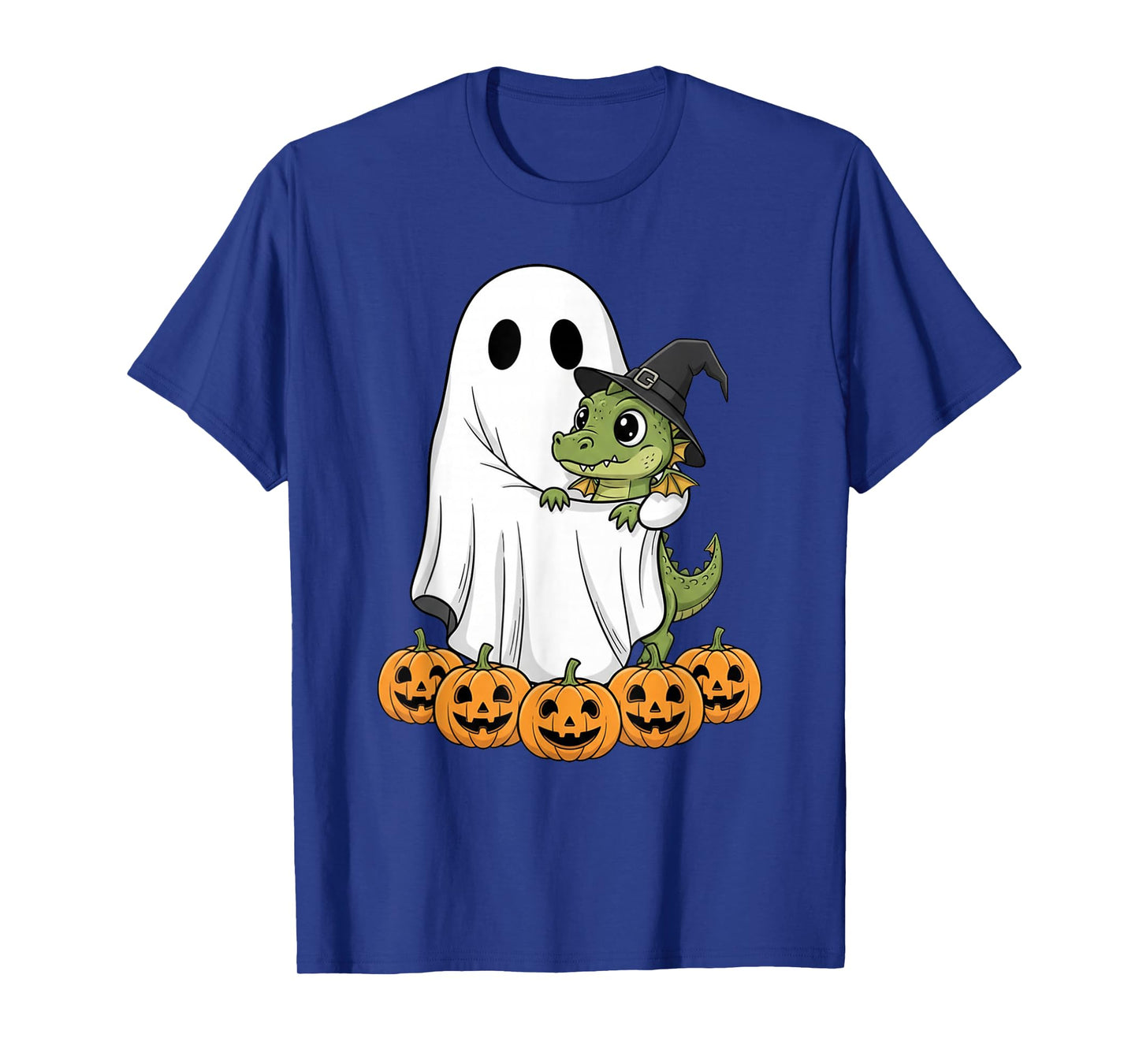 Funny Ghost Dragon Pumpkin Halloween Kids Mens Womens T-Shirt