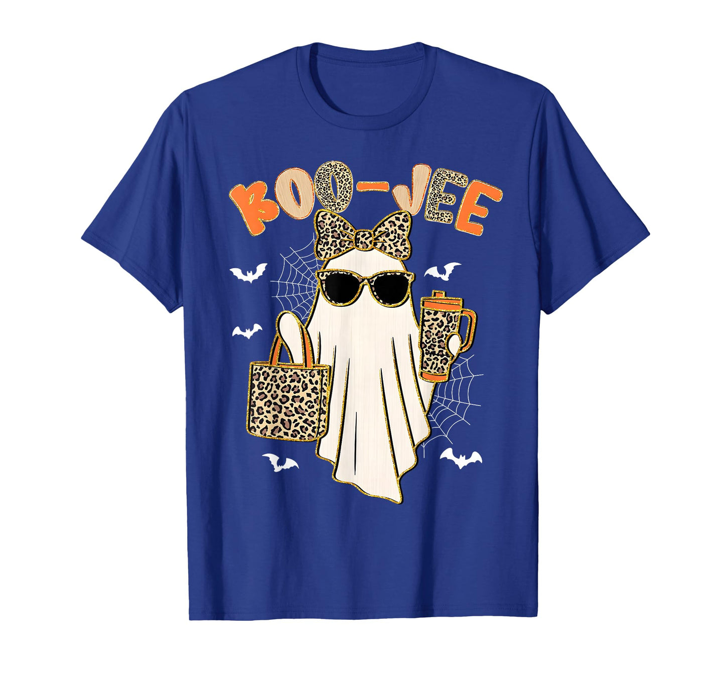Coquette Leopard Ghost Coffee Boo-JEE Halloween Boujee Ghost T-Shirt