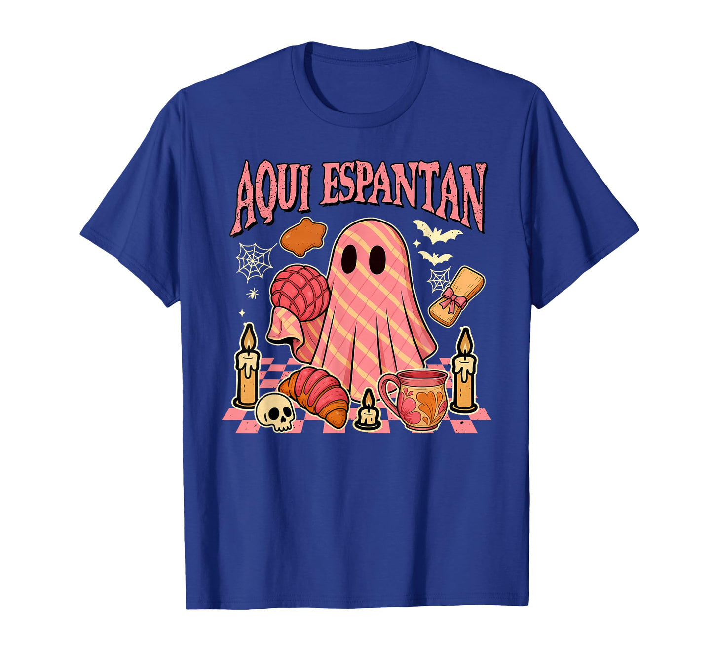 Mexican Spanish Boo Latina Halloween Spooky Aqui Espantan T-Shirt