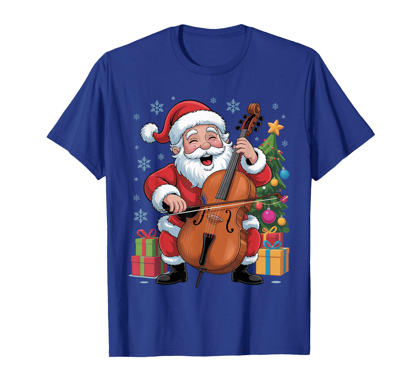 Funny Santa Playing Cello Holiday Chrismas Xmas Pajama T-Shirt