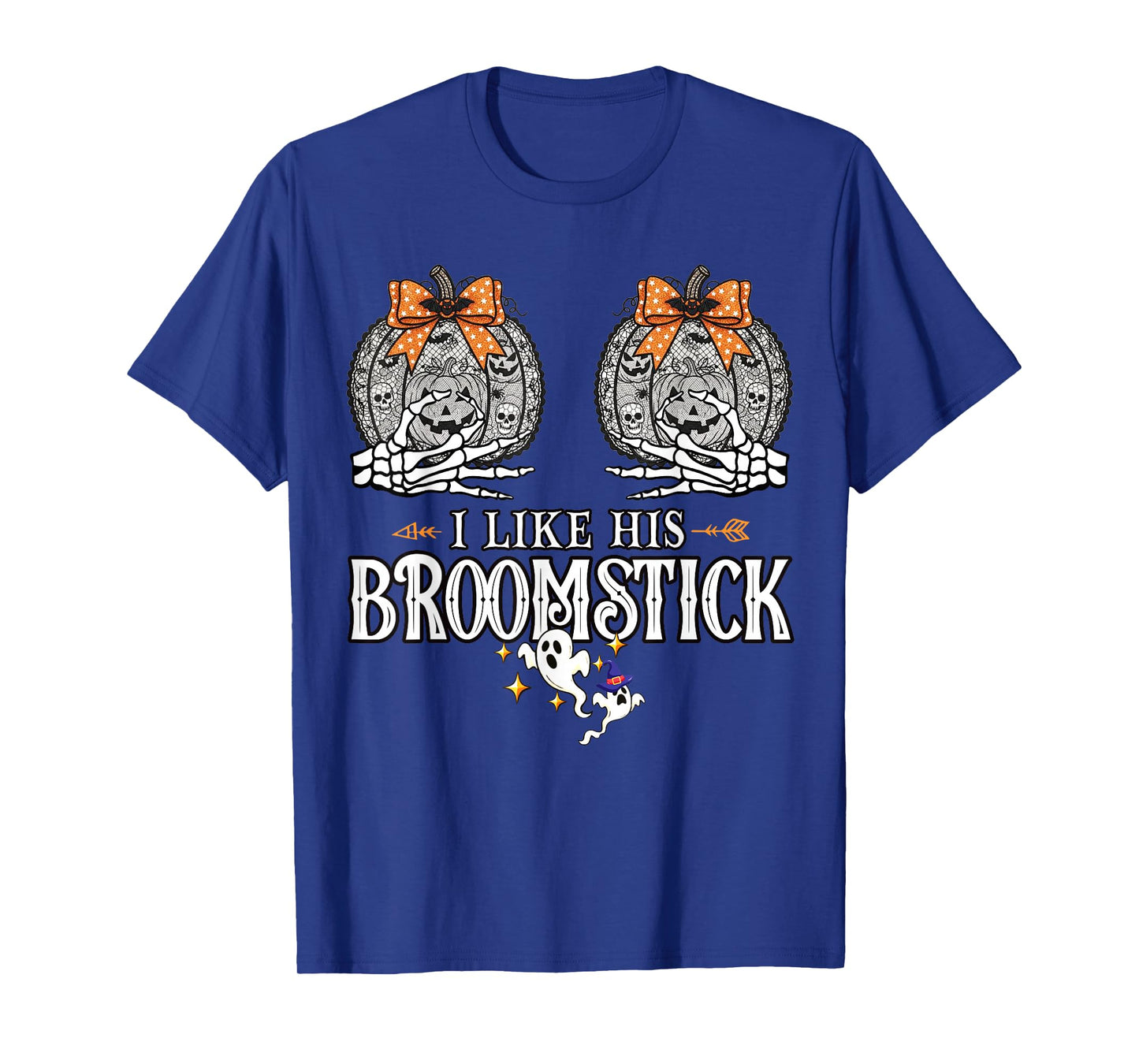 I Like His Broomstick He Likes My Pumpkins Couples Halloween T-Shirt