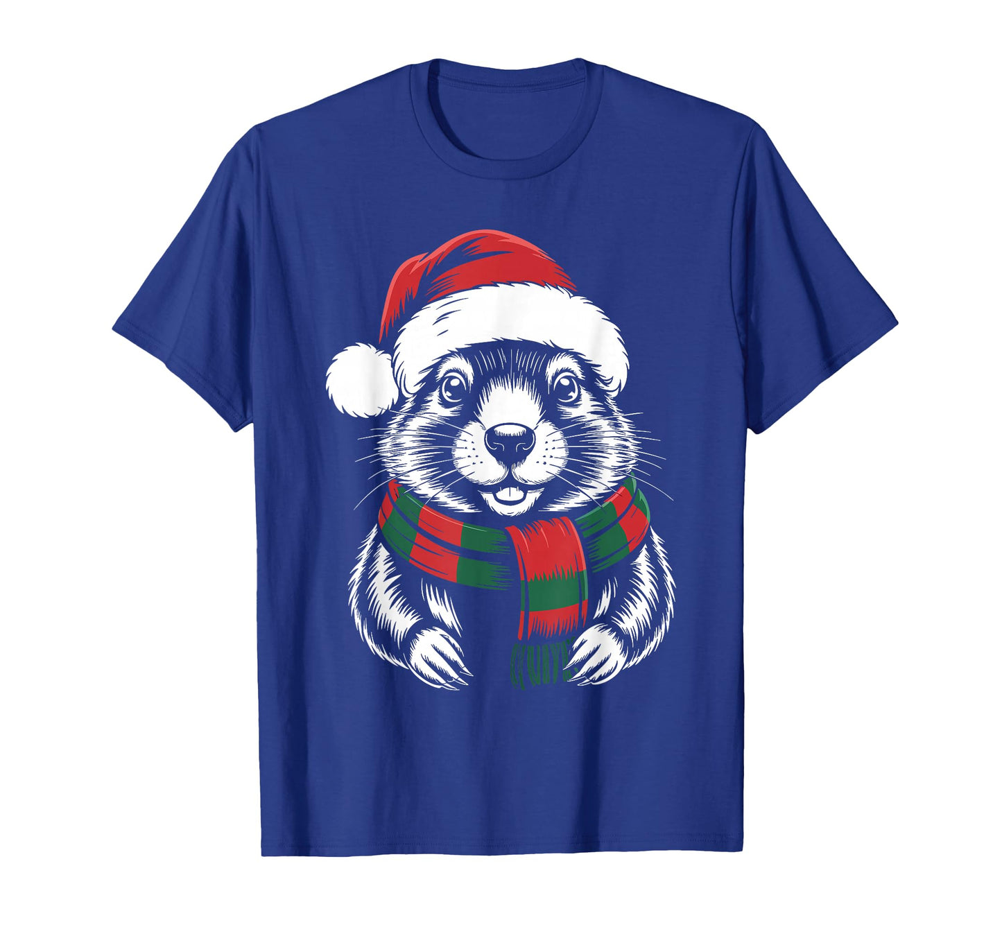 Gopher Xmas Santa Hat Scarf Christmas Costume T-Shirt