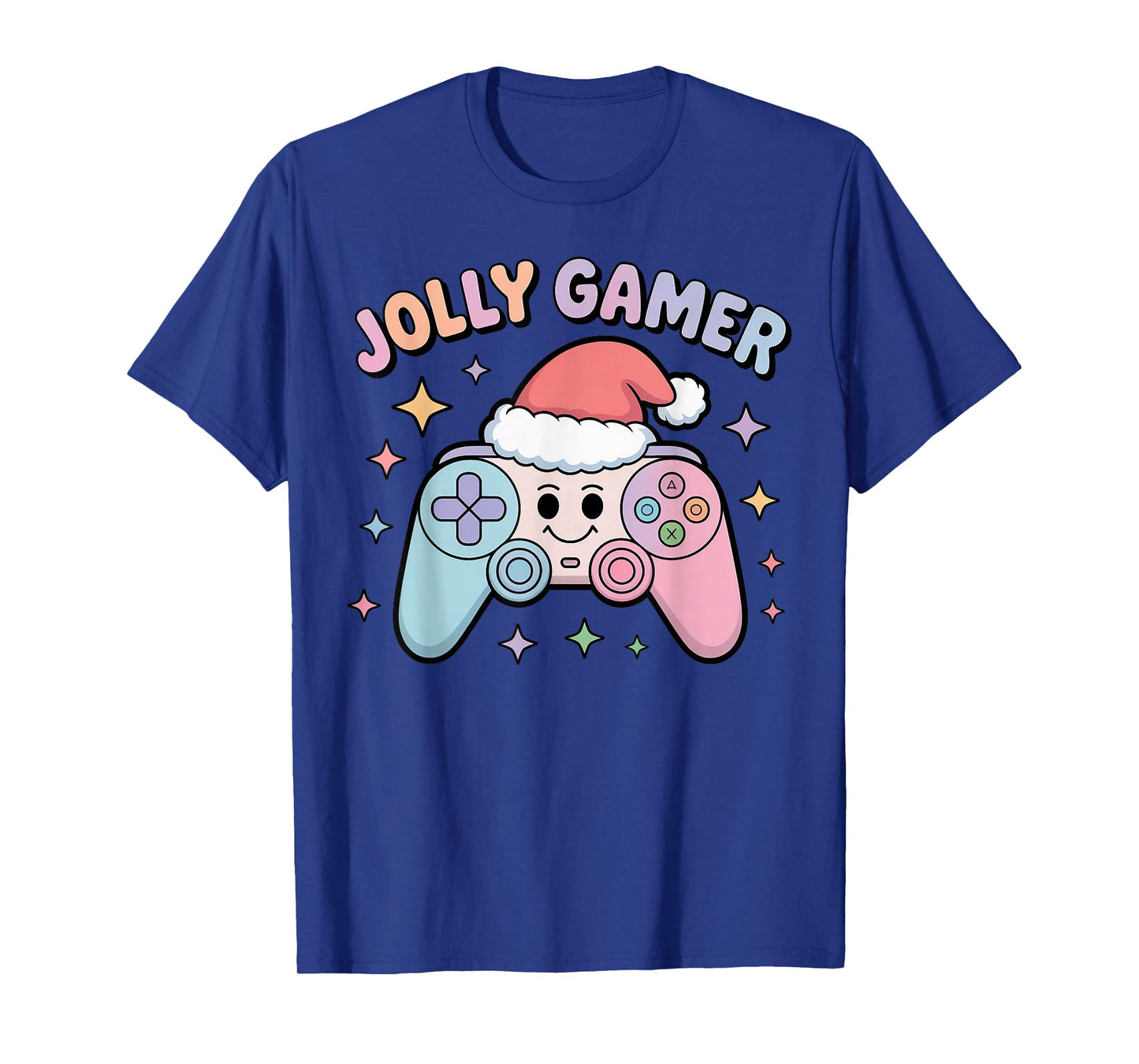 Jolly Gamer Controller with Santa Hat Christmas Video Game T-Shirt
