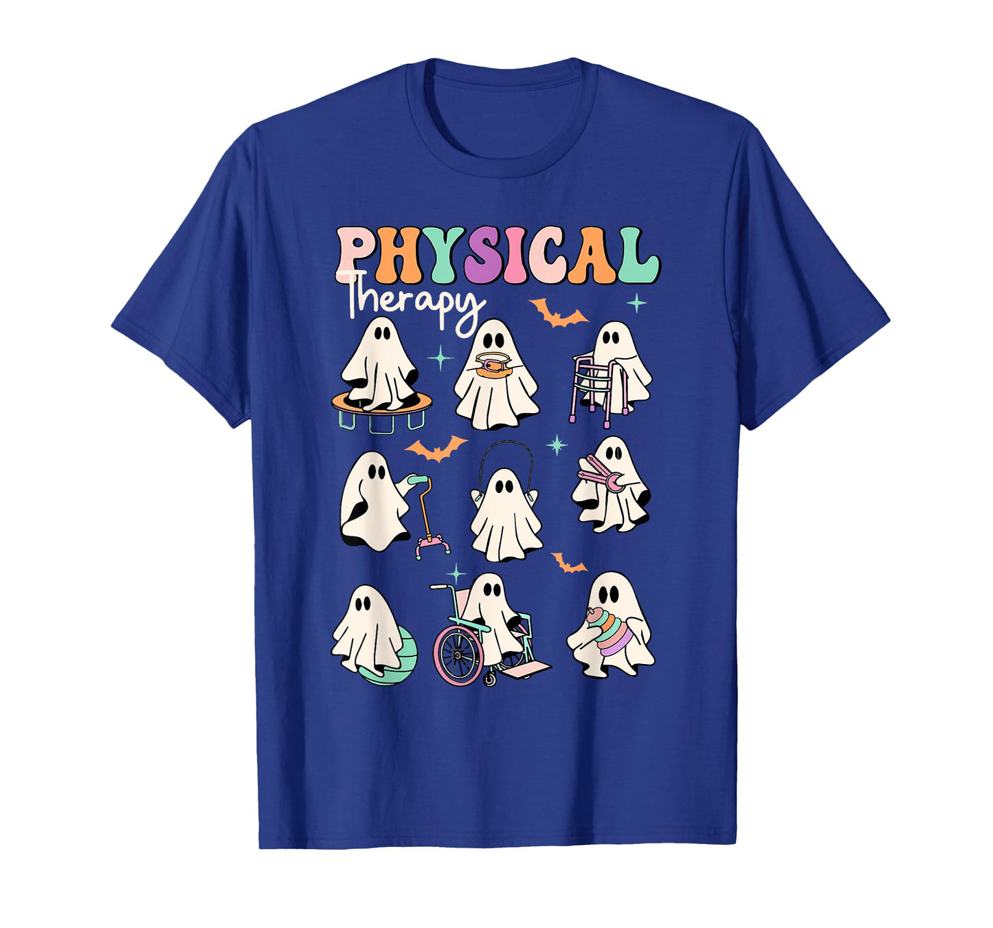 Ghost Physical Therapy Physical Therapist Halloween Groovy T-Shirt