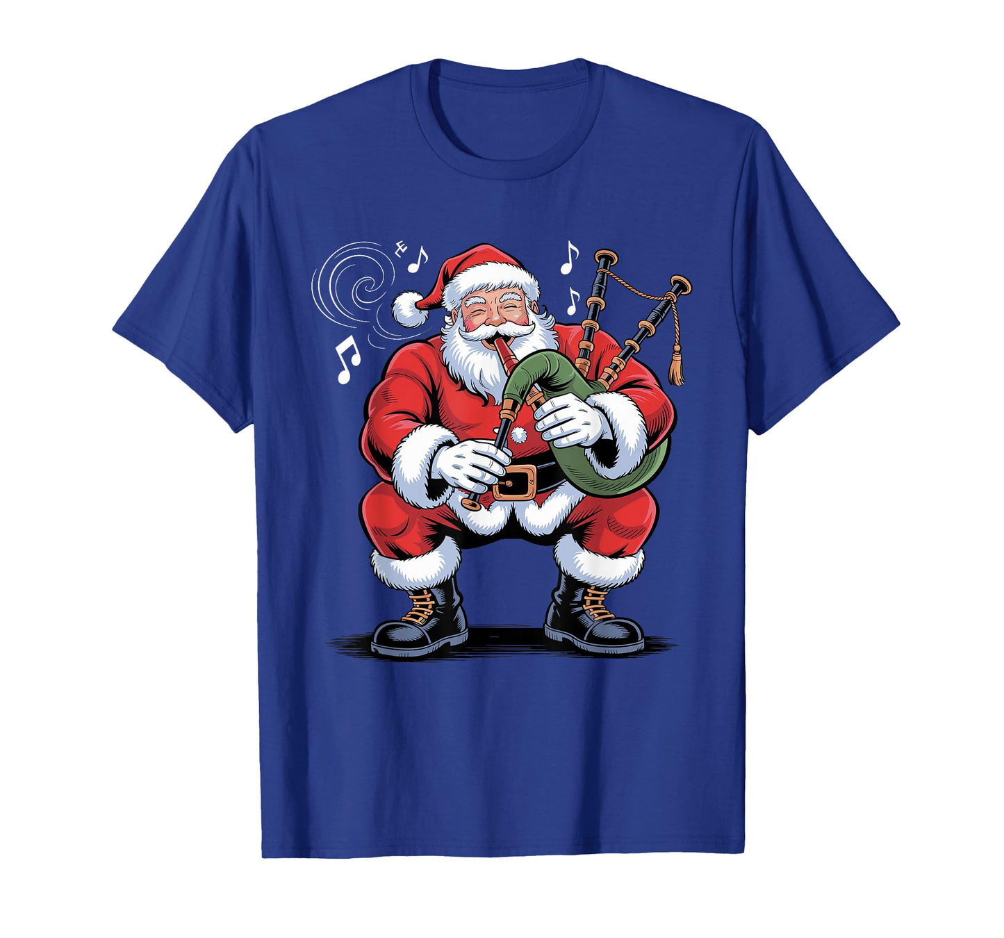 Santa Playing Bagpipes Funny Holiday Chrismas Xmas Pajama T-Shirt