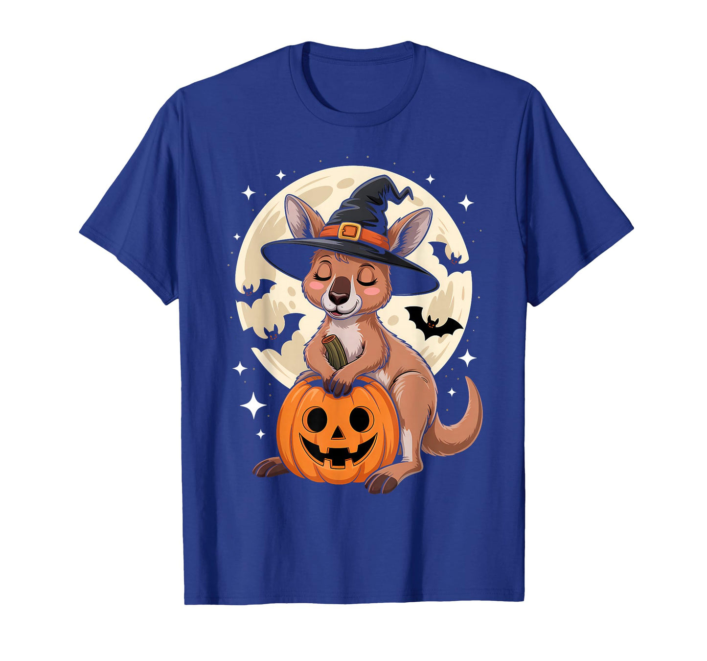 Halloween Kangaroo Witch Hat Pumpkin Spooky T-Shirt
