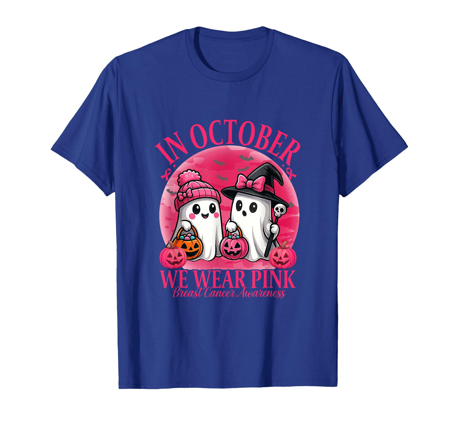 Breast Cancer Halloween Women in October We Wear Pink T-Shirt
