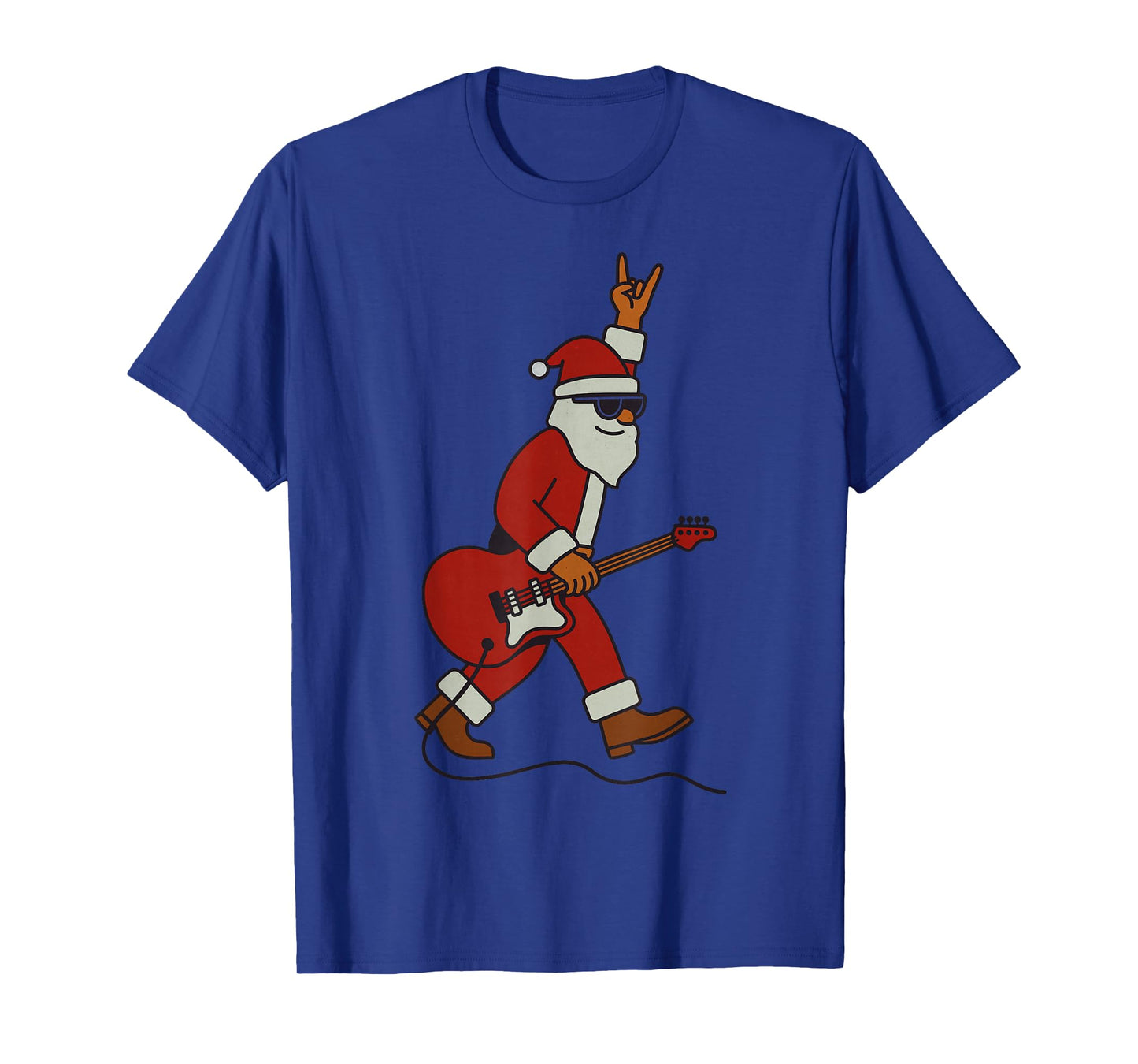 Santa Playing Rock Guitar Christmas Vintage Funny Xmas T-Shirt