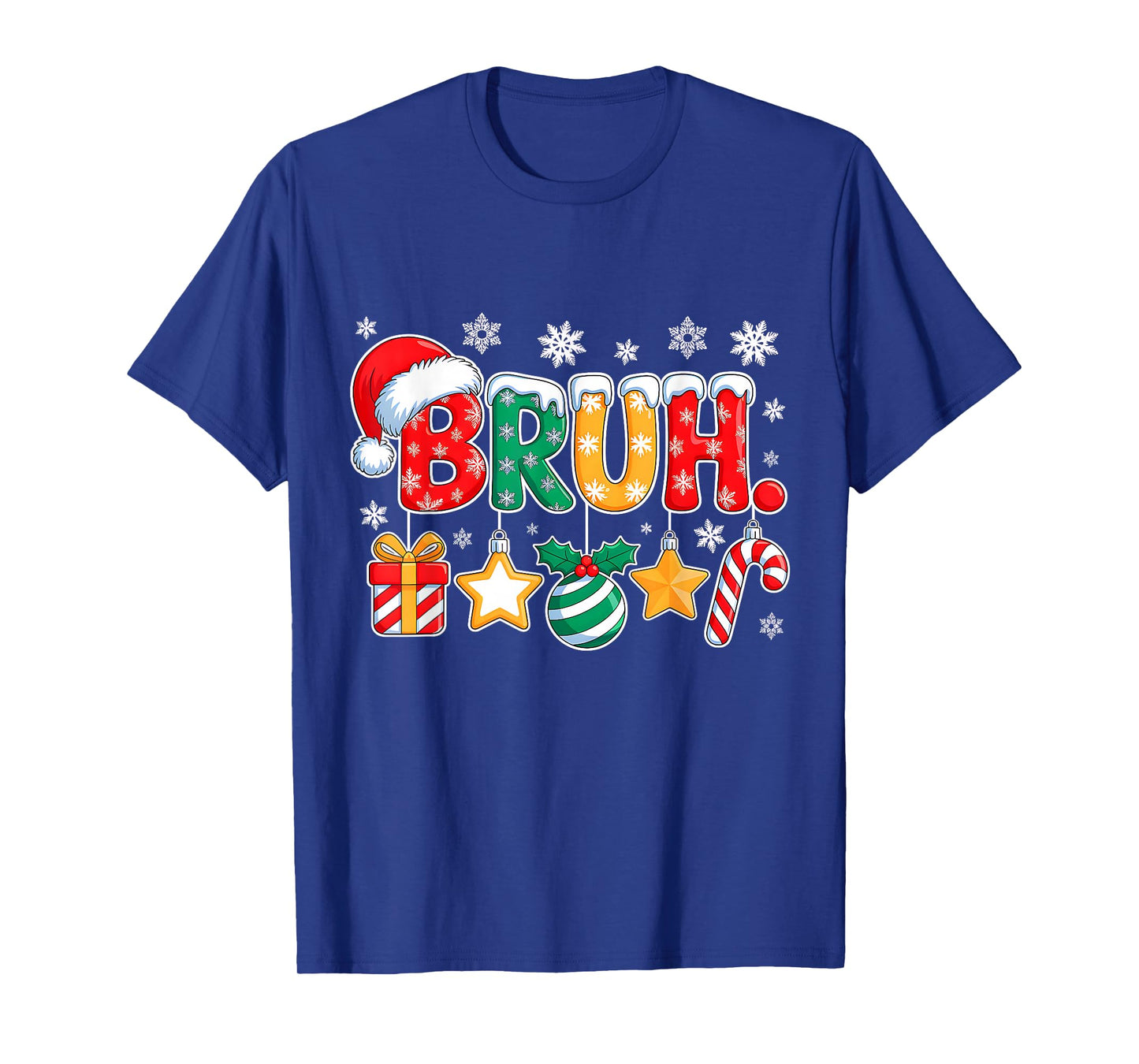 Bruh Funny Christmas Bruh Teens Boys Kids Xmas Pajamas T-Shirt
