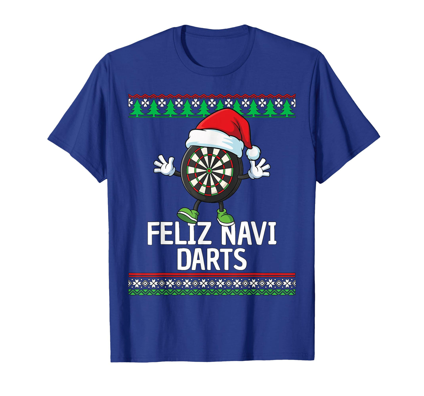 Feliz Navi Darts Dartboard Christmas Funny Ugly Christmas T-Shirt