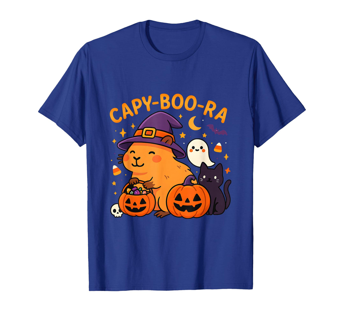 Capy-Boo-ra Cute Halloween Capybara Ghost Pun Design T-Shirt