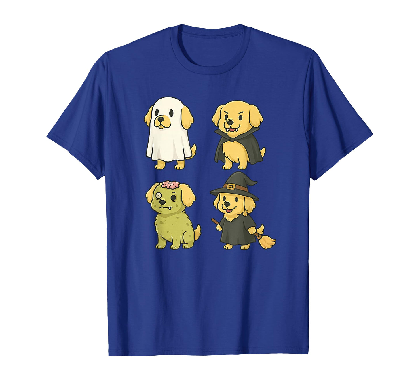 Golden Retriever Halloween Ghost Witch Vampire Zombie T-Shirt
