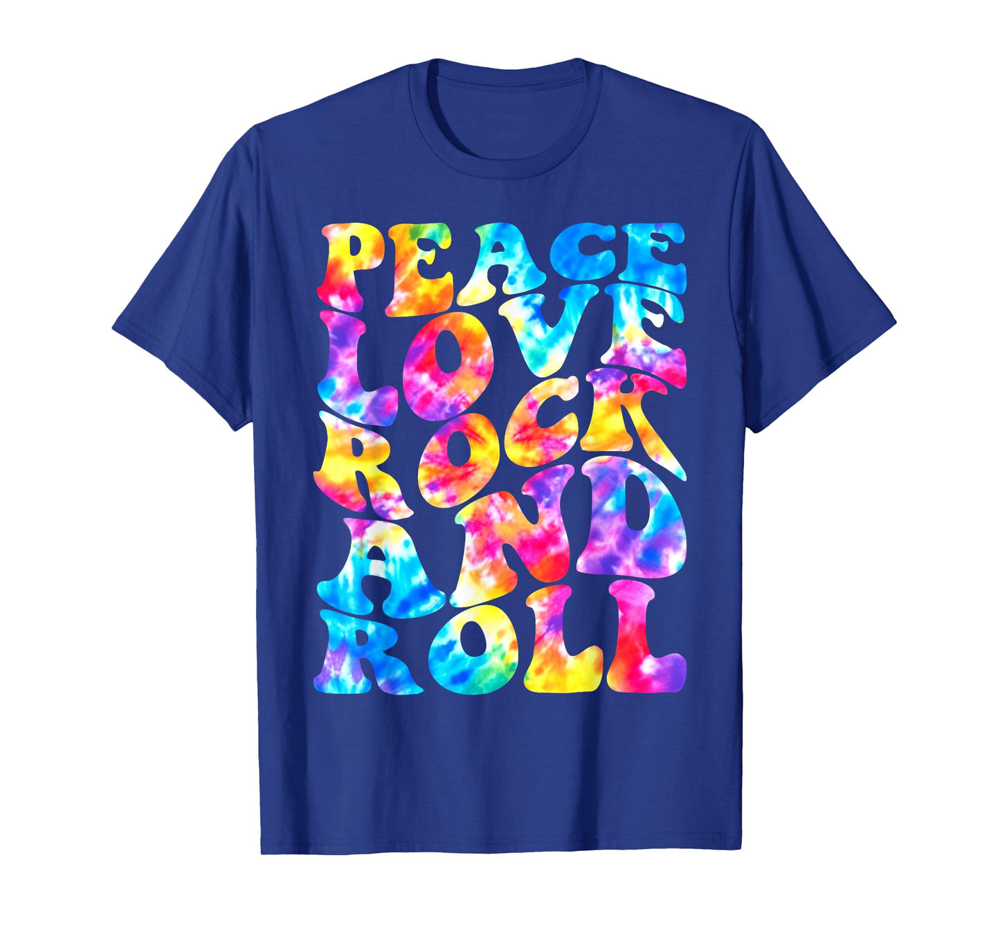 Tie-Dye Peace Love Rock N Roll Band Rock Concert Lovers T-Shirt