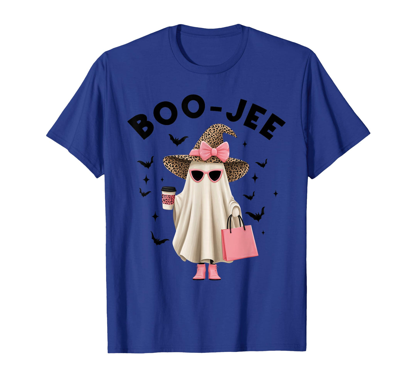 Coquette Leopard Ghost Coffee Boo-JEE Halloween Boujee Ghost T-Shirt