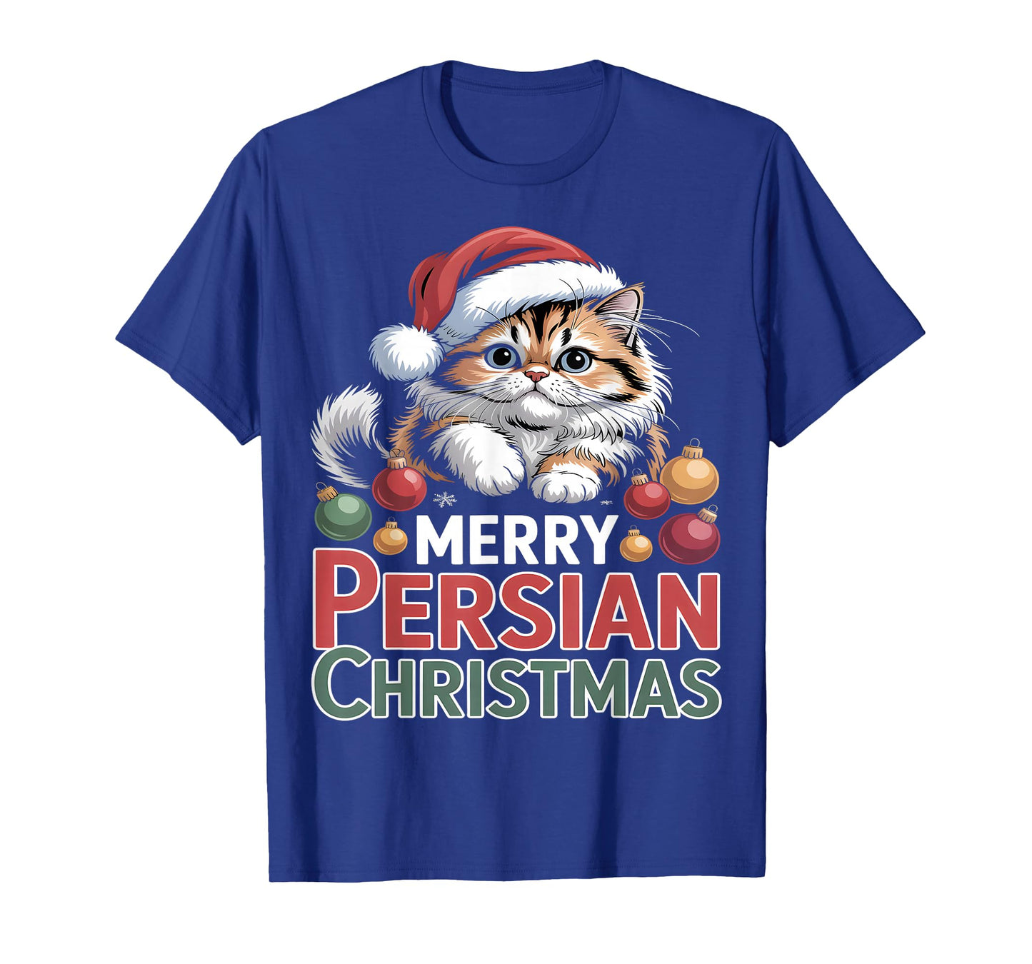 Merry Persian Christmas Cute Cat T-Shirt