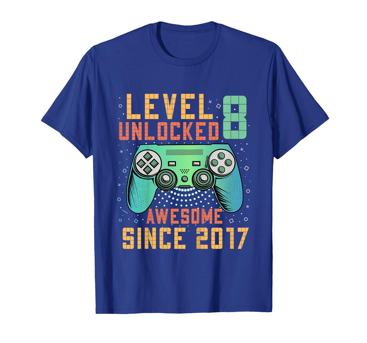 Kids Level 8 Unlocked 8th Birthday 8 Year Old Boy Gifts Gaming T-Shirt