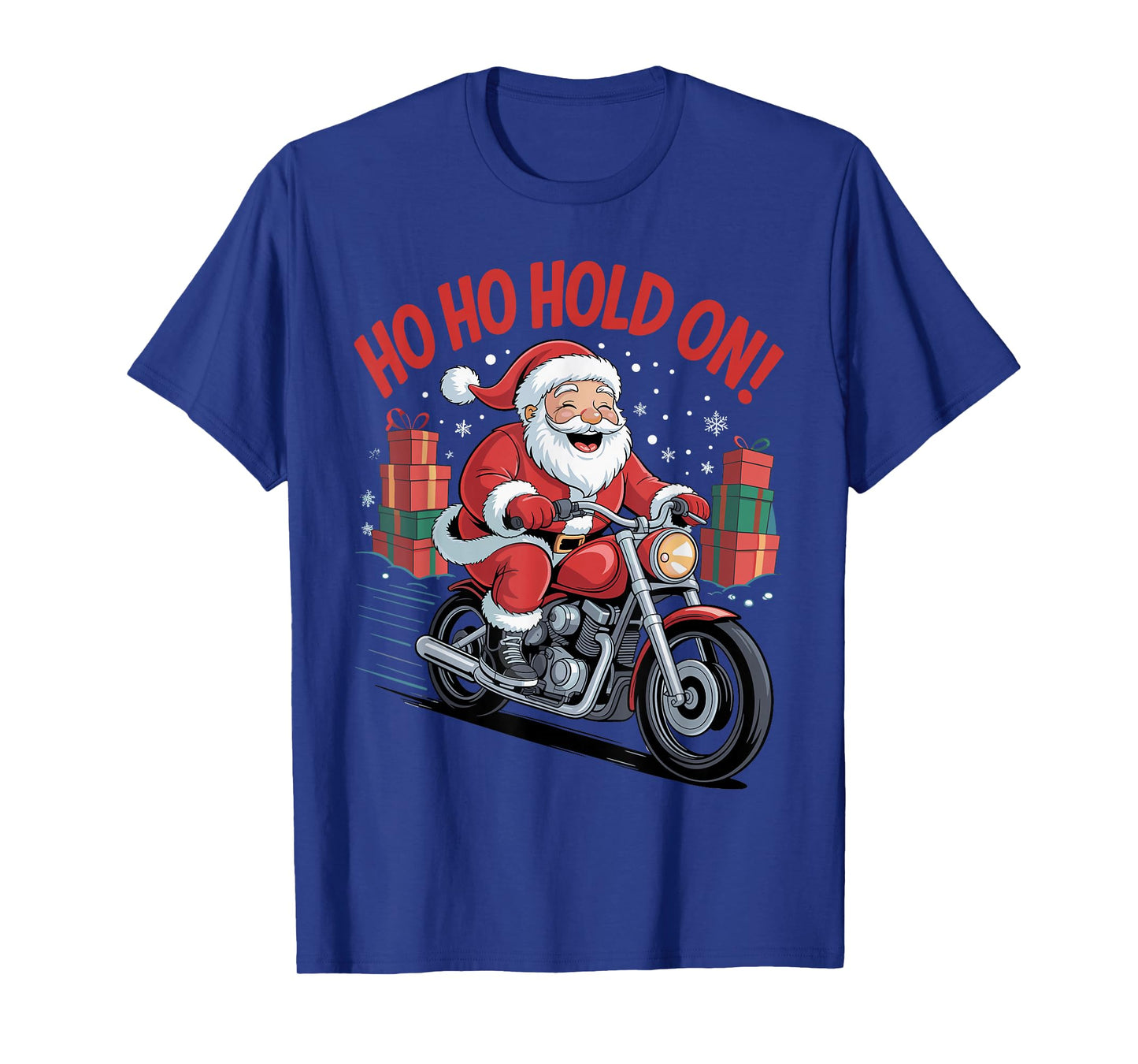 Funny Santa Riding Motorcycle Holiday Christmas Xmas Pajama T-Shirt