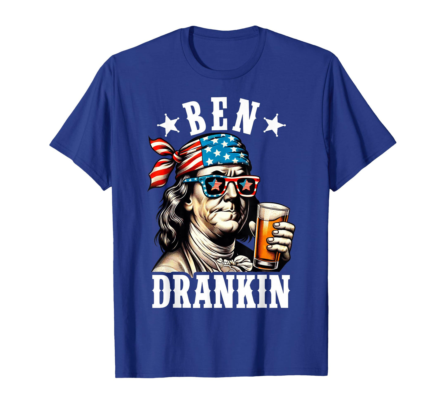 Ben Drankin Benjamin Franklin Men Women 4th of July USA Flag T-Shirt