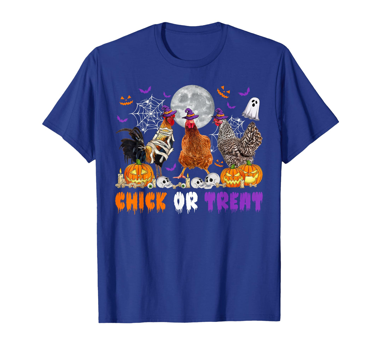Chick Or Treat Chickens in Witch Mummy Costume Halloween Day T-Shirt