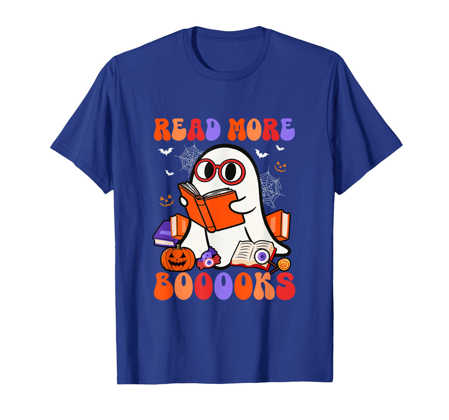 Read More Booooks Halloween Boo Colorful Costume Librarian T-Shirt