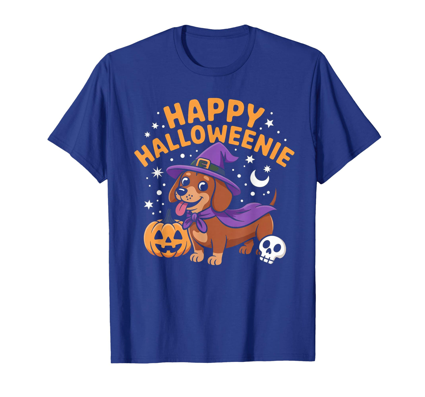 Dachshund Weiner Dog Witch Happy Halloweenie T-Shirt