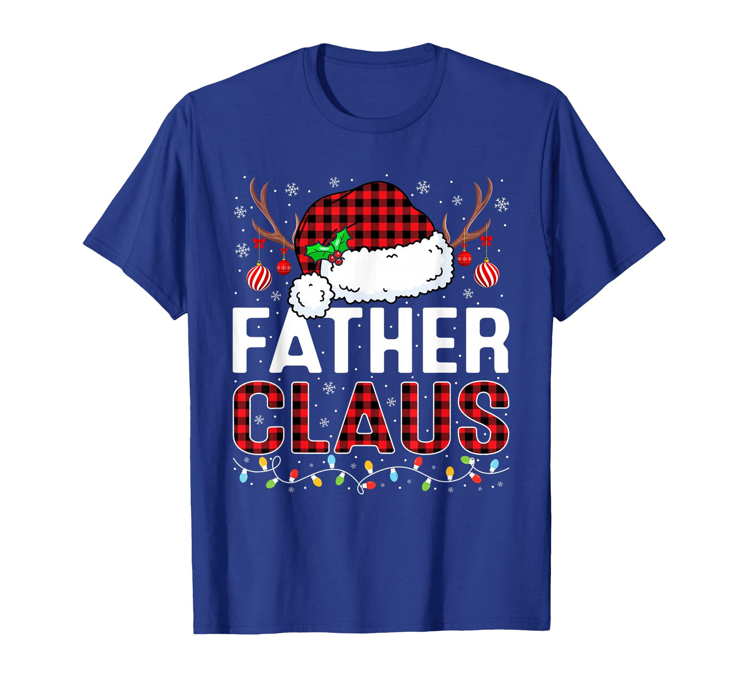 Christmas Lights Father Claus Family Matching Xmas Pajama T-Shirt
