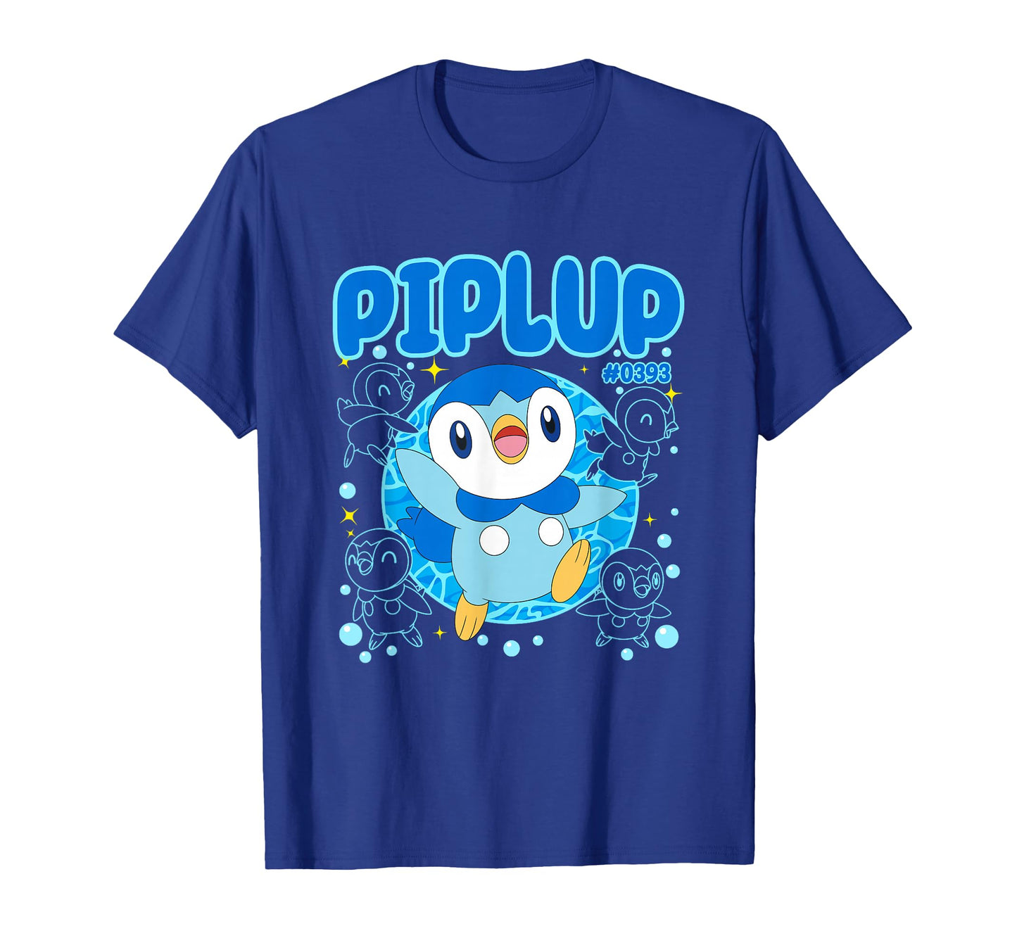 Pokémon Cute Happy Piplup #0393 Collage Big Chest Poster T-Shirt