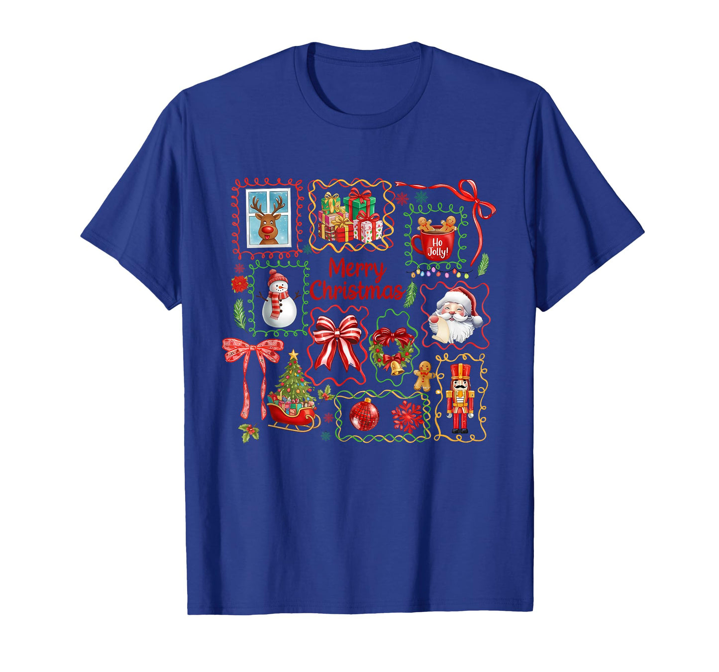 Coquette Merry Christmas, Christmas Girly, Retro Xmas Bow T-Shirt