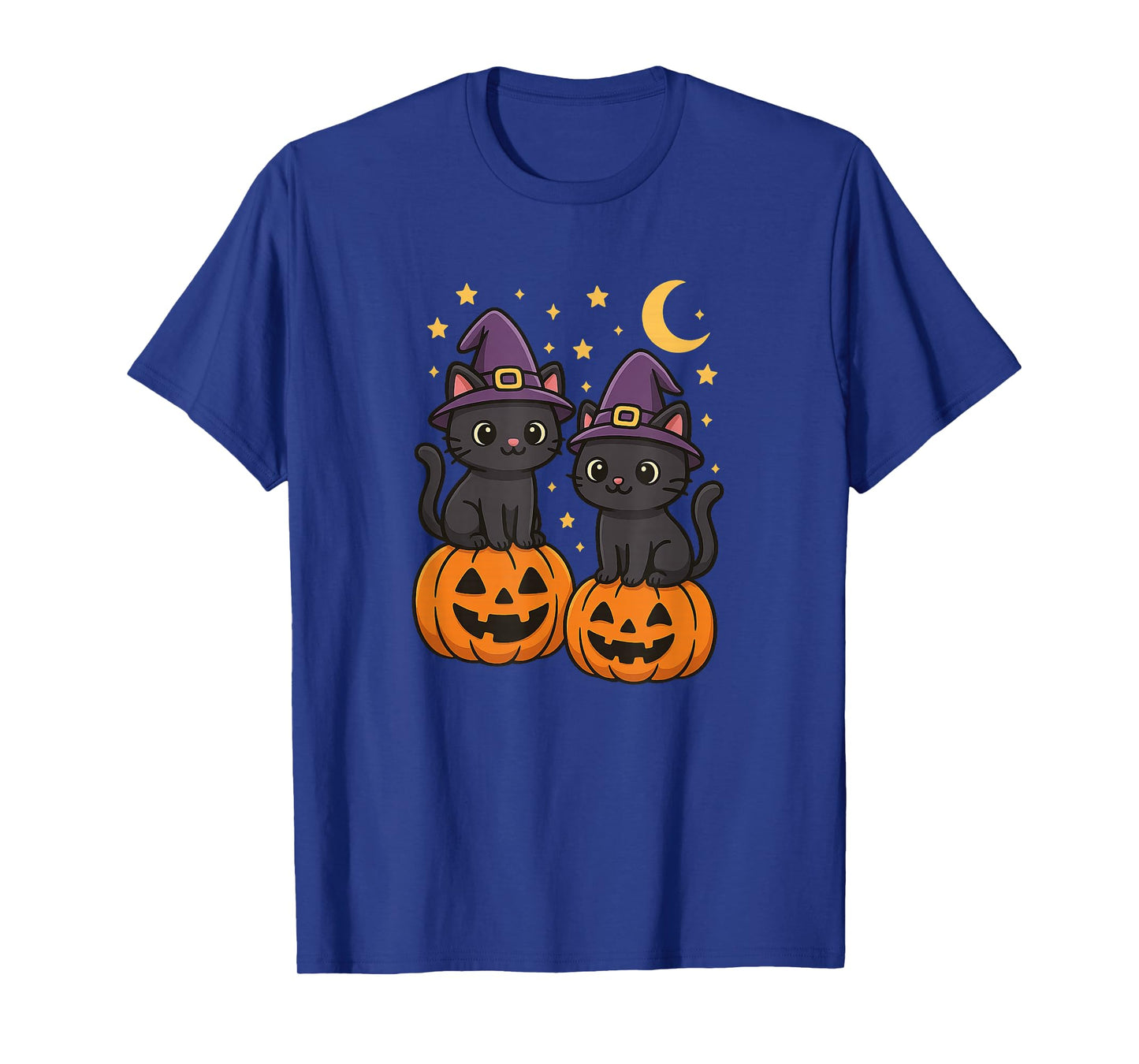 Cute Black Cats with Witch Hats Halloween T-Shirt