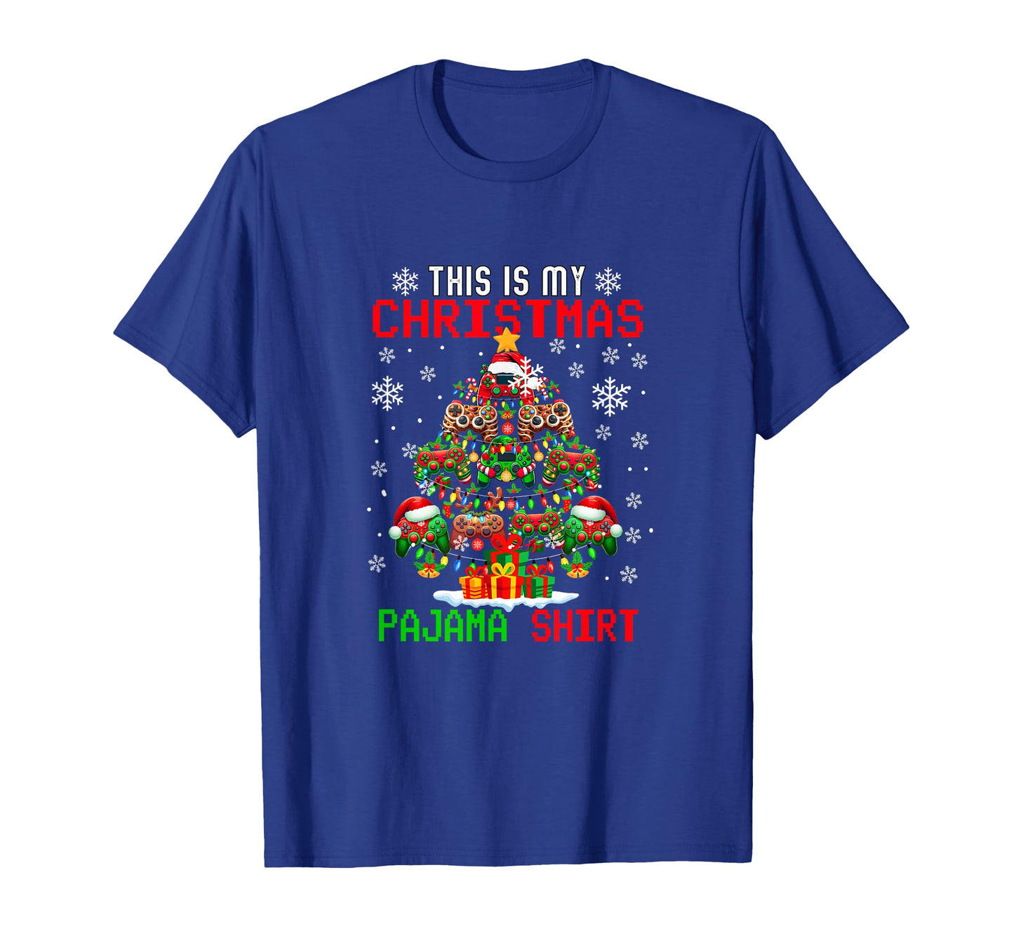 My Christmas Pajama Shirt Game Controllers Xmas Tree Gamer T-Shirt