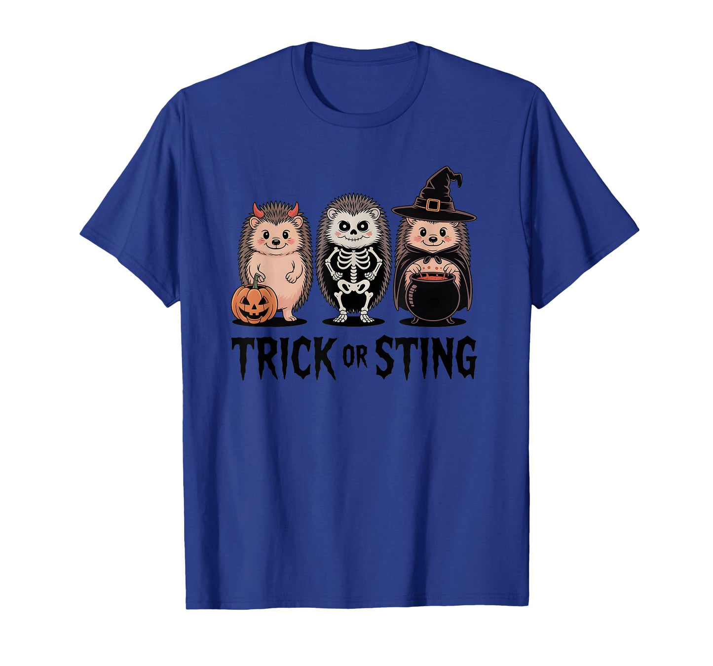 Vintage Halloween Hedgehogs Trick or Sting Spooky T-Shirt