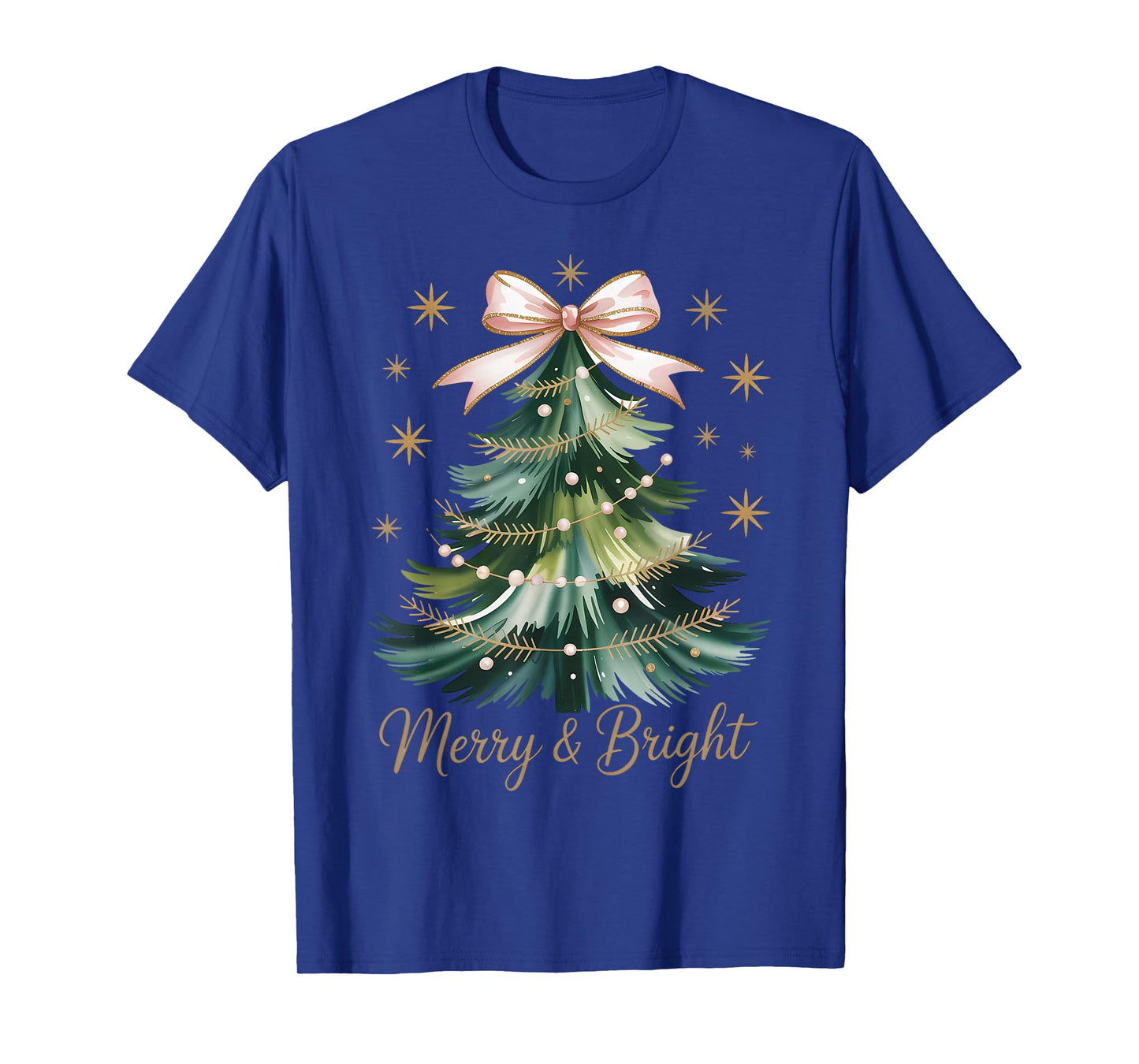 Coquette Bow Christmas Tree Gifts Holiday Girly Outfit Women T-Shirt