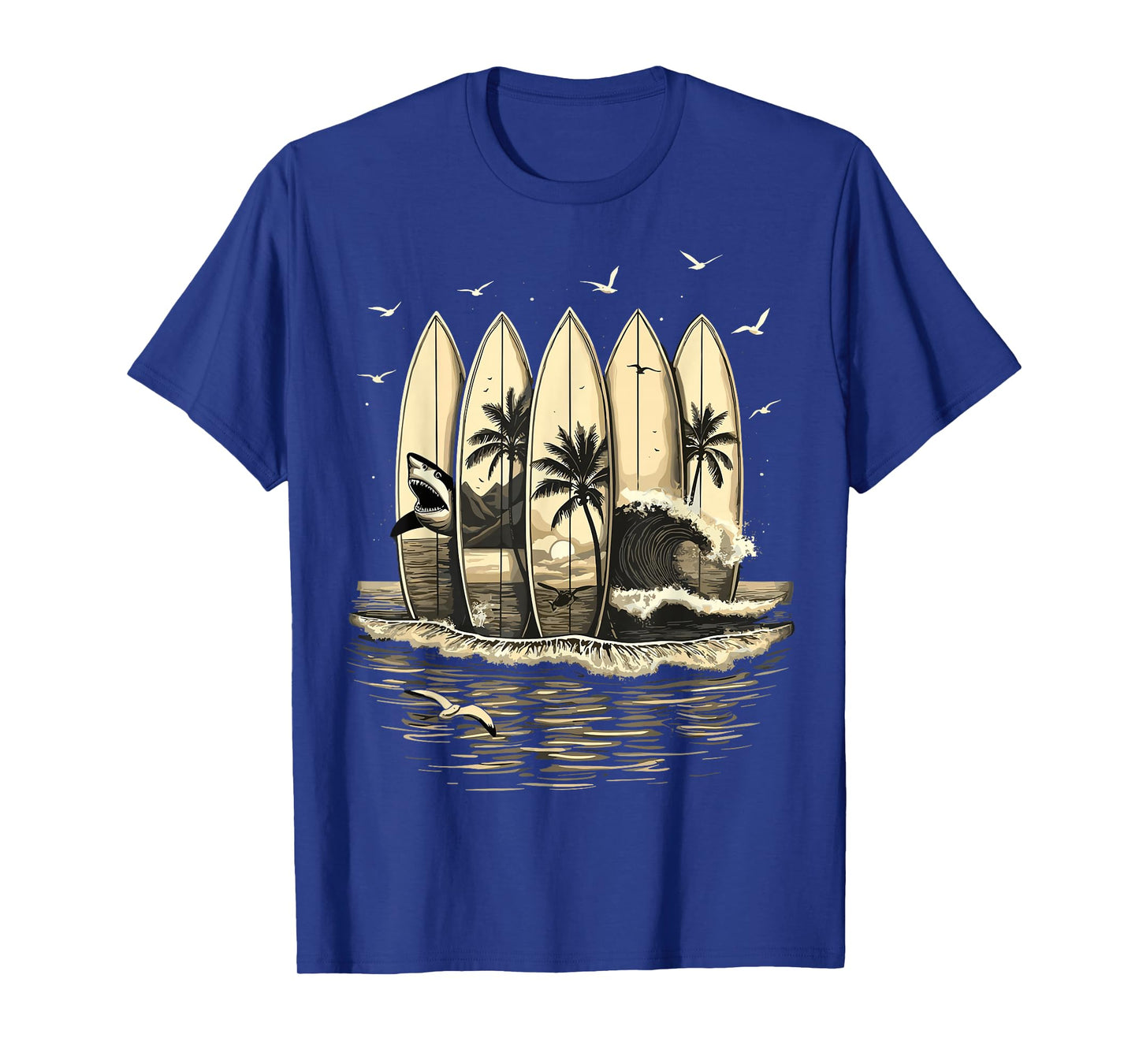 Surfing Tropical Surfboards Vintage Surfer T-Shirt